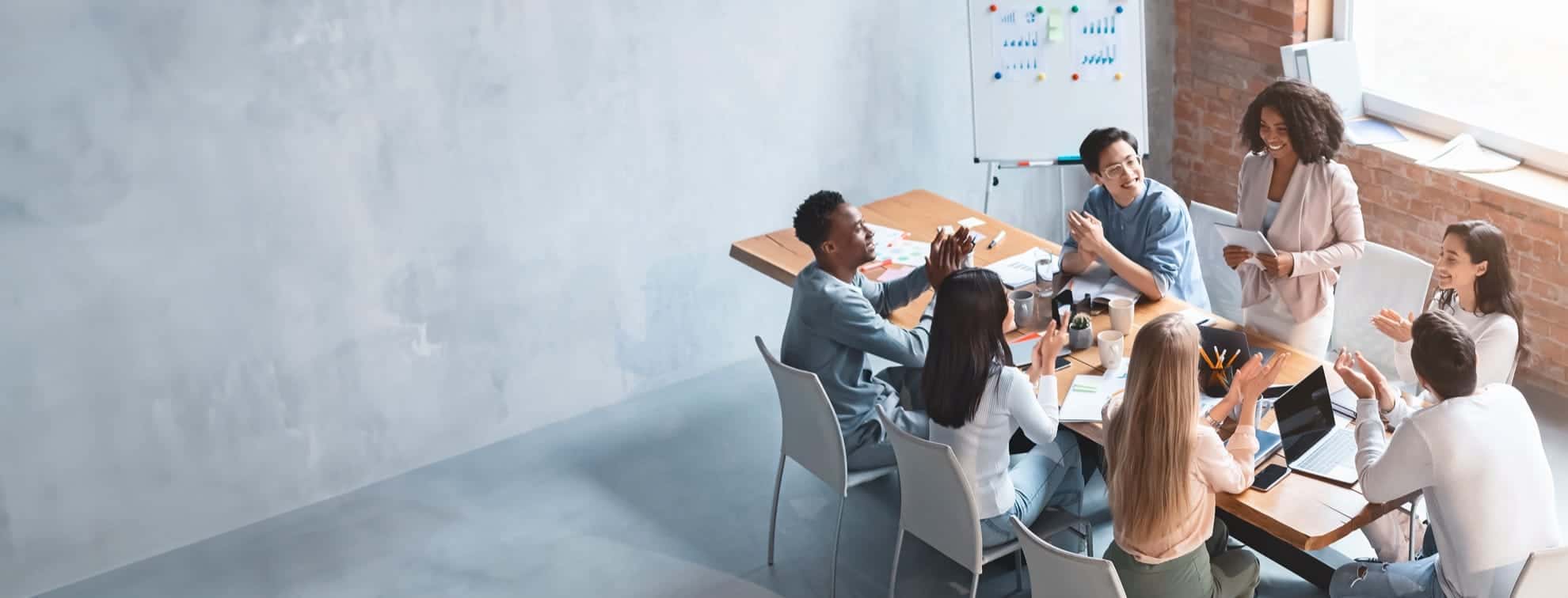 Team working around a table