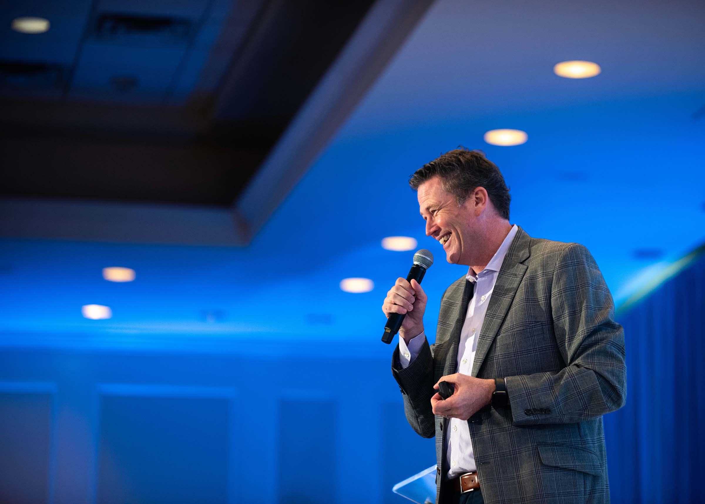 Henry Hays speaking at a conference